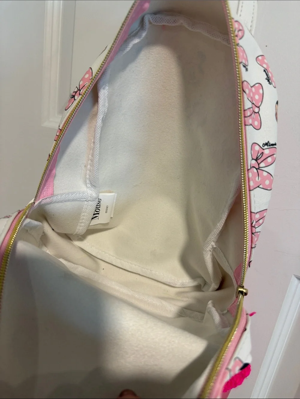 Disney Pink and White Minnie Mouse Bow Mini Backpack
